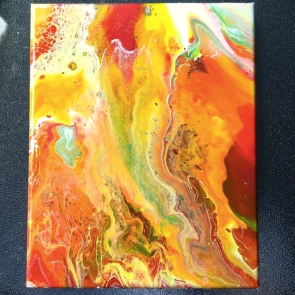 "Hot Spots" Original Abstract acrylic fluid art - Picture 4 of 4